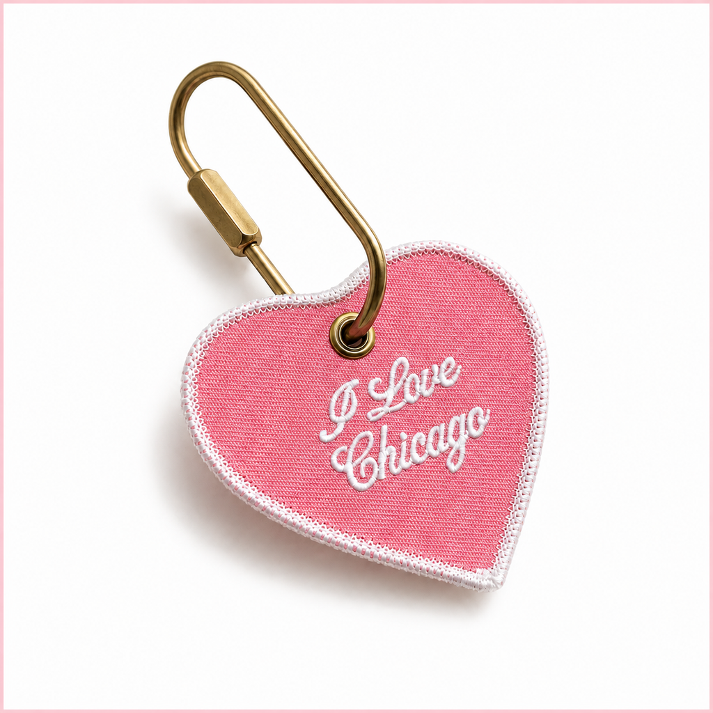 I Love Chicago Heart Keychain & Bag Charm