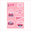 Pretty in Pink Chicago Sticker Sheet