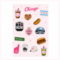 Windy City in Pink Sticker Sheet