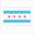 Pink Star Chicago Flag Sticker
