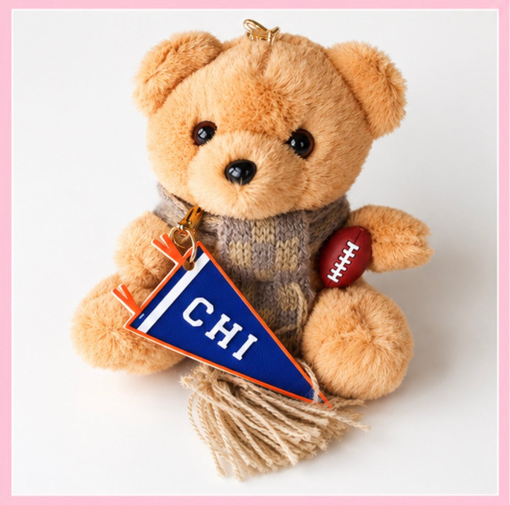 Chicago Game Day Teddy Bear Bag Charm