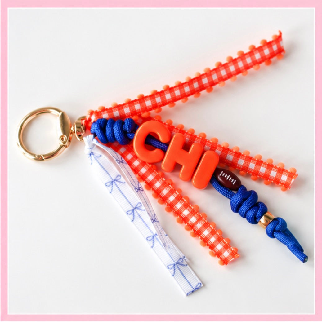 Chicago Game Day Ribbon Bag Charm